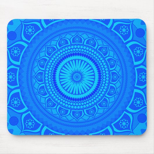 Indisches Mandala Blau Mousepad (Vorne)