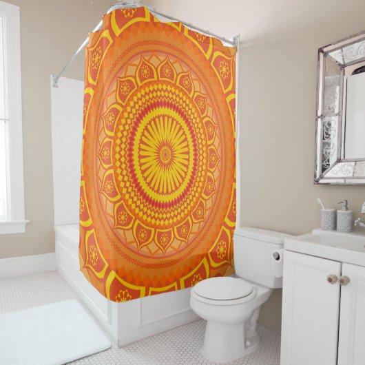 Indisches Mandala Orange Duschvorhang (Beispiel)