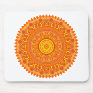 Indisches Mandala Orange Mousepad