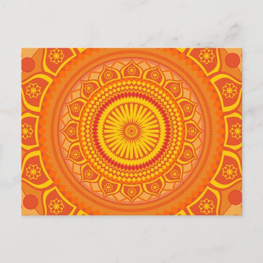 Indisches Mandala Orange Postkarte (Vorderseite)