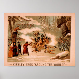 Indisches Massaker von Kiralfy "Around the World" Poster