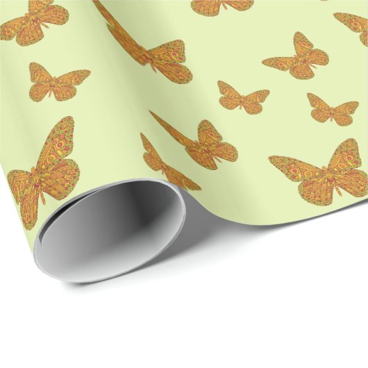 Indisches Monarchschleifpapier Geschenkpapier (Rolleneckpunkt)