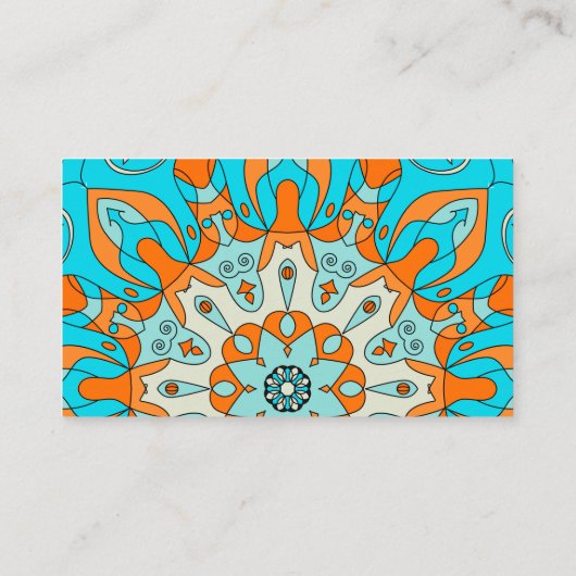 Indisches Motiv des Leuchtorange- u. Visitenkarte (Rückseite)