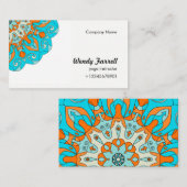 Indisches Motiv des Leuchtorange- u. Visitenkarte (Vorne/Hinten)