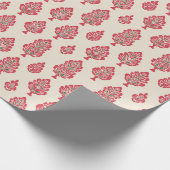 Indisches Muster auf Beige Hintergrundpapier Geschenkpapier (Ecke)