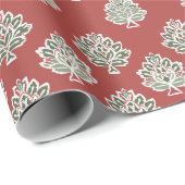 Indisches Muster für Maroon Background Geschenkpapier (Rolleneckpunkt)