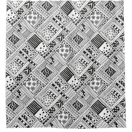 Indisches Muster-Gekritzel Duschvorhang (Vorderseite)