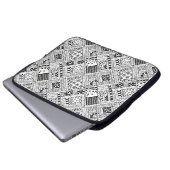 Indisches Muster-Gekritzel Laptopschutzhülle (Vorne Knopf)