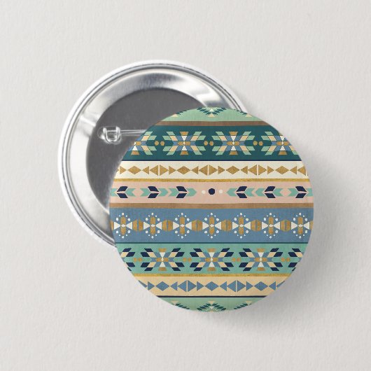 Indisches Muster Geo-Schritt-| im Freien Button (Vorne & Hinten)