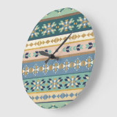 Indisches Muster Geo-Schritt-| im Freien Große Wanduhr (Winkel)