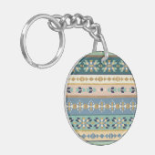 Indisches Muster Geo-Schritt-| im Freien Schlüsselanhänger (Vorderseite links)