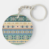 Indisches Muster Geo-Schritt-| im Freien Schlüsselanhänger (Rückseite)