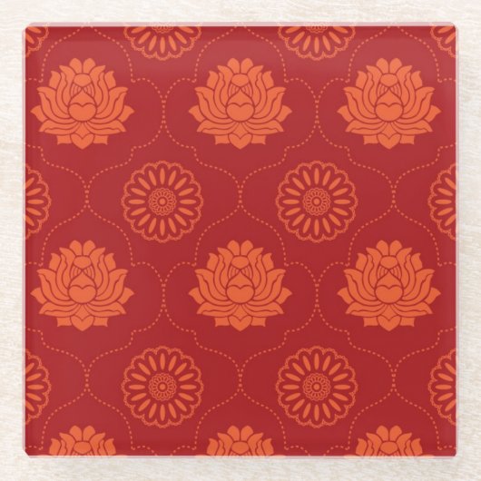 Indisches Muster Glasuntersetzer (Vorderseite)
