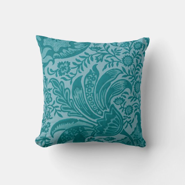 Indisches Muster (von William Morris) Throw Pillow Kissen (Vorderseite)