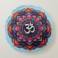 Indisches Om-Symbol in einem farbigen Mandala-Desi