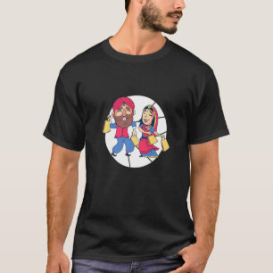 Indisches Paar glücklich feiernd lächelnd T-Shirt