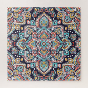 Indisches Paisley: Ethnisches Mandala-Muster Puzzle