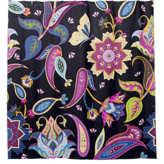 Indisches Paisley-Muster Duschvorhang (Vorderseite)