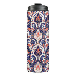 Indisches Paisley-Muster nahtlos. Persische Arabes Thermosbecher