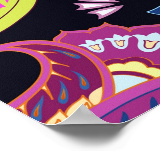 Indisches Paisley-Muster Poster (Ecke)