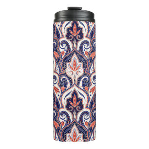 Indisches Paisley: Nahtloses florales Medaillon. Thermosbecher
