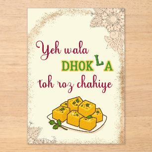 Indisches pakistanisches Hochzeits-Mehndi-Essenssc Acryleinladungen