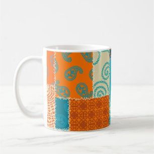 Indisches Patchwork, nahtloser vintage Hintergrund Kaffeetasse