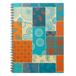 Indisches Patchwork, nahtloser vintage Hintergrund Notizblock