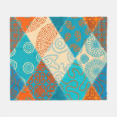Indisches Patchwork-Nahtloses Vintage-Design. Fleecedecke (Vorderseite (Horizontal))
