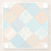 Indisches Patchwork: nahtloses Vintage-Muster. Glasuntersetzer (Rückseite)
