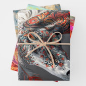 Indisches Pferd, Wasserfarbenpferd, Exotische Frau Geschenkpapier Set (Beispiel)