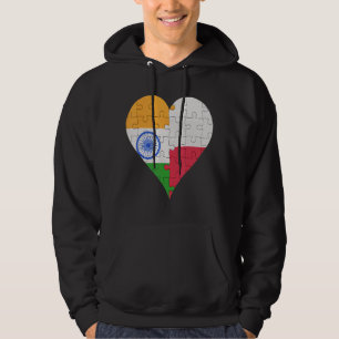 Indisches polnisches Flaggenherz Hoodie