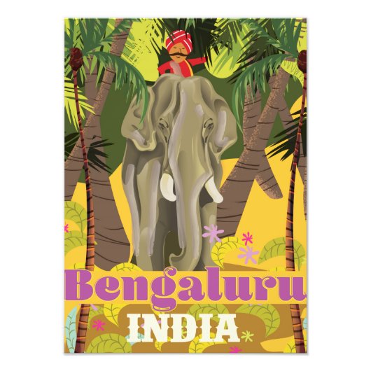 Indisches Reiseplakat von Bengaluru Fotodruck (Vorne)