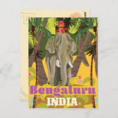 Indisches Reiseplakat von Bengaluru Postkarte (Vorne/Hinten)