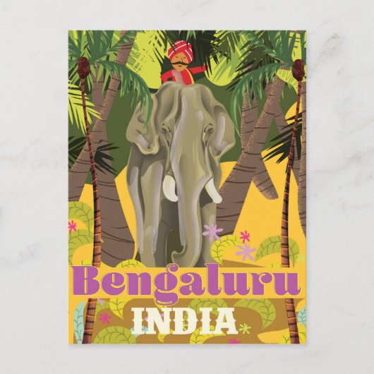 Indisches Reiseplakat von Bengaluru Postkarte (Vorderseite)
