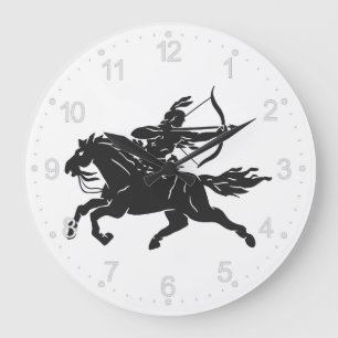 Indisches Reiten - Farbe wählen Große Wanduhr