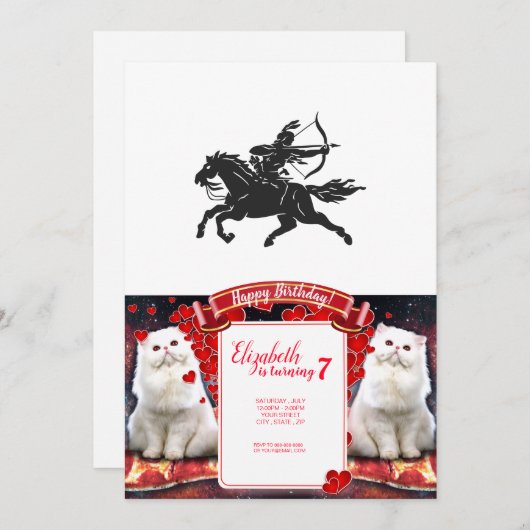 Indisches Reitpferd - Farbe wählen Einladung (Vorne/Hinten)