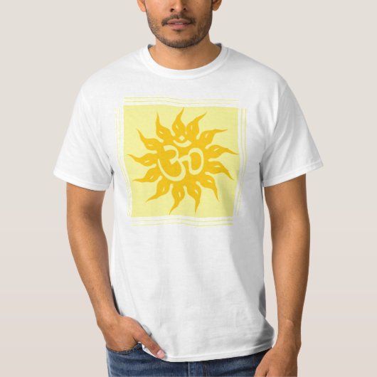 Indisches religiöses Symbol: OM und Surya T-Shirt (Vorderseite)