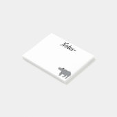 Indisches Rhinoceros Afrika Tier Post-it Klebezettel (angewinkelt)