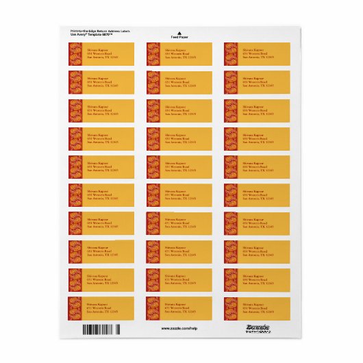 Indisches Rücksendeadresse (Vorne)