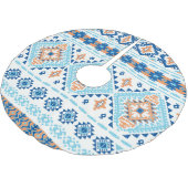 Indisches Stammes-Rug-Ornament Polyester Weihnachtsbaumdecke (Schrägansicht)