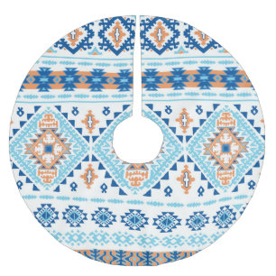 Indisches Stammes-Rug-Ornament Polyester Weihnachtsbaumdecke