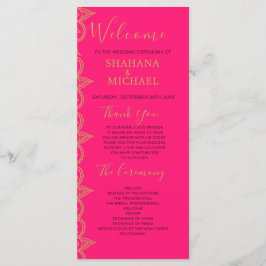 Indisches Styling Rosa Gold Color Wedding Programm