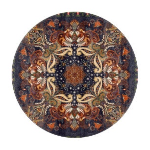 Indisches Symmetrisches: Vintage-Ethno-Ornament Schneidebrett