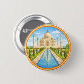 Indisches Taj Mahal Button (Vorne & Hinten)