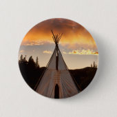 Indisches Teepee-Sonnenuntergangvertikalebild Button (Vorderseite)