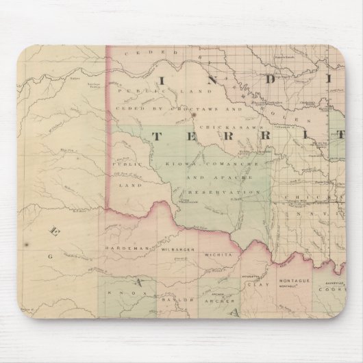 Indisches Territorium und Texas, Nordwestteil Mousepad (Vorne)