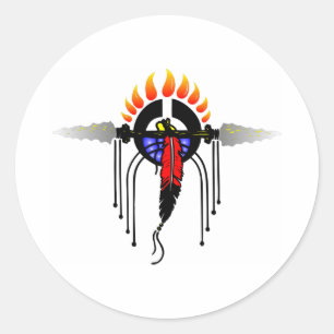 Indisches Totem Runder Aufkleber
