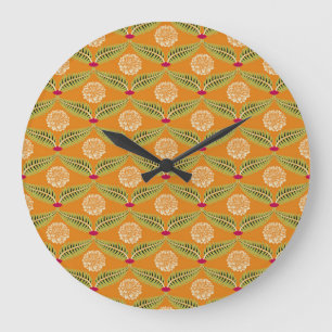 Indisches traditionelles Illustrationsmuster. Große Wanduhr