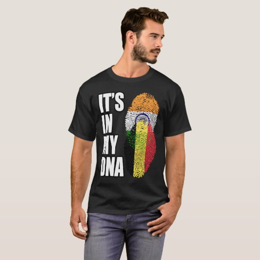 Indisches und belgisches Misch-DNA-Flaggengebiet T-Shirt (Vorne ganz)